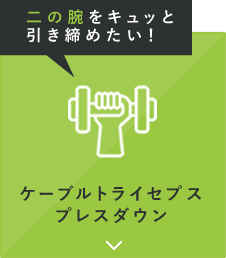 二の腕をキュッと引き締めたい！ ケーブルトライセプスプレスダウン